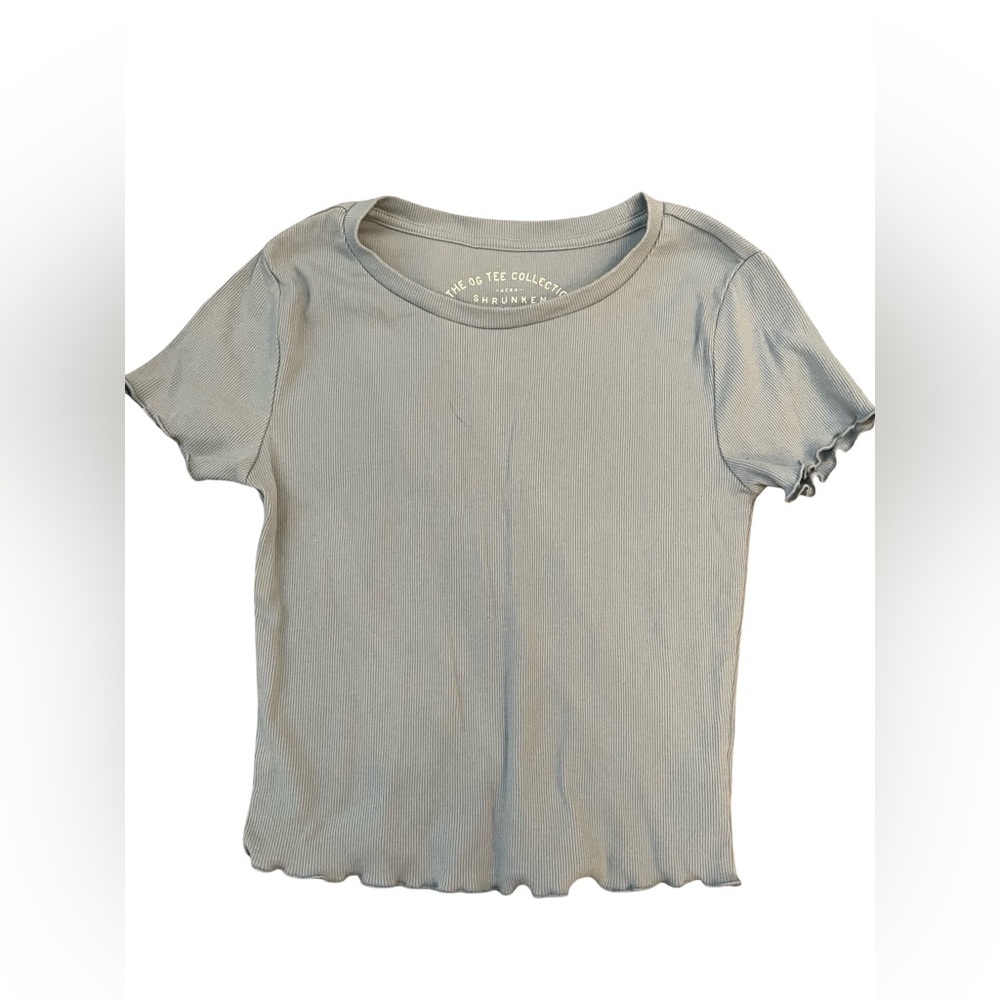 Aero Gray Ribbed Shrunken Tee